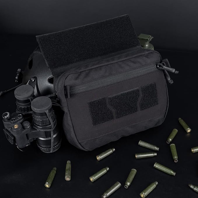 IDOGEAR Tactical Drop Dump Pouch Dangler Vest Admin Molle Utility Tool Organizer with Hook and Loop Panel for JPC AVS CPC Vest Outdoor Sports