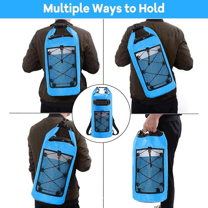ACAGALA Floating Waterproof Dry Backpack 10L/20L PVC Drifting Bag for Rafting Outdoor Kayak Fishing