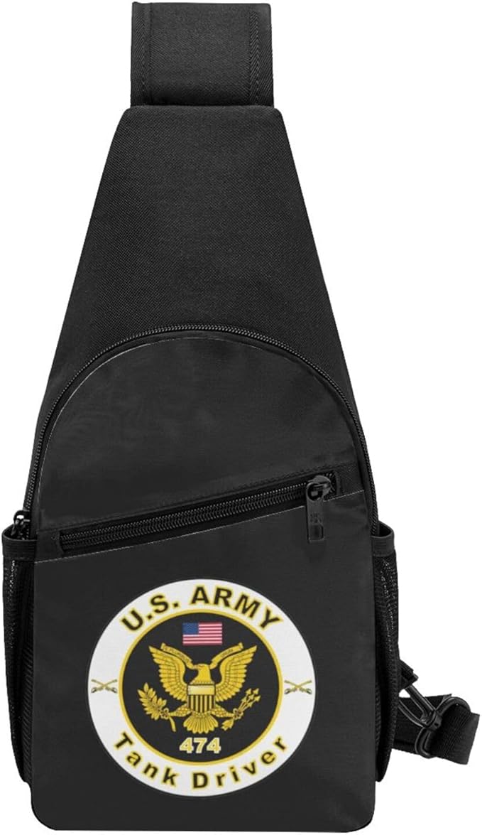 US Army MOS 474 Tank Driver Chest Pack Leisure Shoulder Crossbody Chest Bag