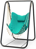 G TALECO GEAR Hammock Chair with StandHeavy-Duty and Rustproof Hanging Chair with StandHammock Swing Chair Standfor Indoor Outdoor Patio Yard Garden Porch (Aqua)