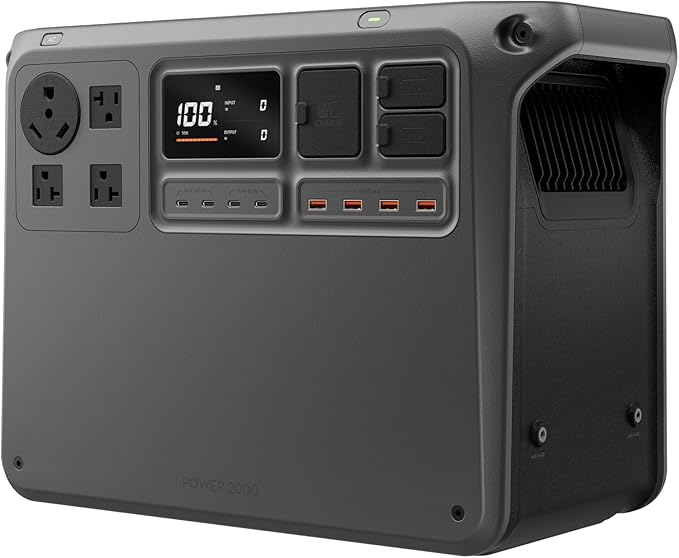 DJI Power 2000 Portable Power Station 2048Wh LFP Battery Compact Size 3000W Stable Output 0-80% Recharge in 55 Mins Electric Generator for Home Camping &amp RVs Off-Grid