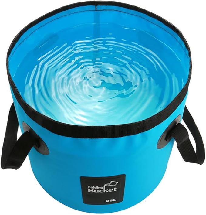 ACAGALA Outdoor Camping Shower Pump USB Rechargeable Shower Head with Folding Bucket for Camping Hiking Traveling