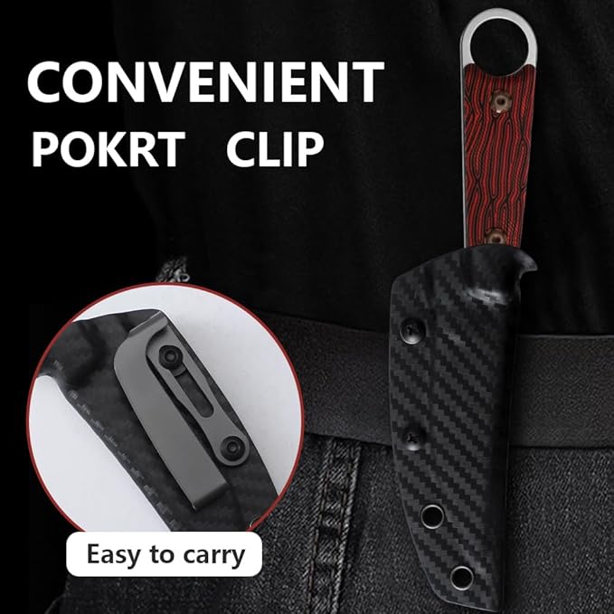 Fixed Blade Knife with Sheath3.22inch N690 Steel Blade KnivesEDC Knife Ergonomic G10 Handle with Full Tang Design Knives for OutdoorGift for Men&ampWomen(Muticolored)