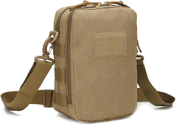 Small Canvas Messenger Bag Classic Vintage Shoulder Bag Small Tactical Bag Crossbody Casual Pack Daypack (Mud Color)