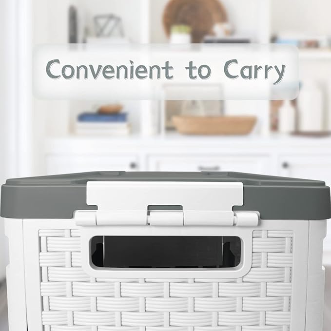 TOPCJ Foldable Storage Bins with LidsCloset OrganizerStackable Plastic Storage Containers with Secure Latching BucklesPerfect Organization for Homehome Office(Grey)