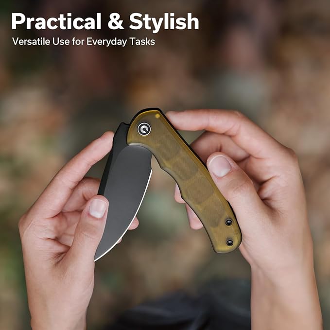 CIVIVI Mini Praxis Pocket Knife for EDC Folding Pocket Knife with 2.98 D2 Blade Ultem Handle with Flipper for Men Women C18026C-5