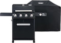 Monument Grills Outdoor Barbecue Stainless Steel 4 Burner Propane Gas Grill 52000 BTU Patio Garden Barbecue Grill with Side Burner and Knob Controls Mesa425 with BBQ Cover