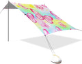 xigua Butterflies Beach Tent Sun Shelter with Carrying Bag - Silver Coated Oxford Fabric Beach Canopy for Beach Camping Fishing - Includes Windproof Ropes Sandbags &amp Stakes