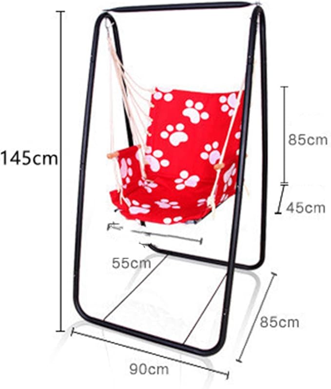 Hammock Chair StandHeavy-Duty Steel Hammock Stand Multi-Use Swing Stand for Outdoor Indoor Hanging Hammock Stand for Chair Hammock Chair not Include Weather Resistant Easy to Assemble (Black)