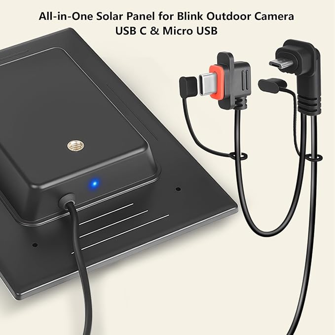 LIYVZ 3W Solar Panel for Blink Outdoor 4/3/XT2 2600mAh Battery 5V Camera Solar Charger for Blink with Built-in Rechargeable Battery 2-Pack