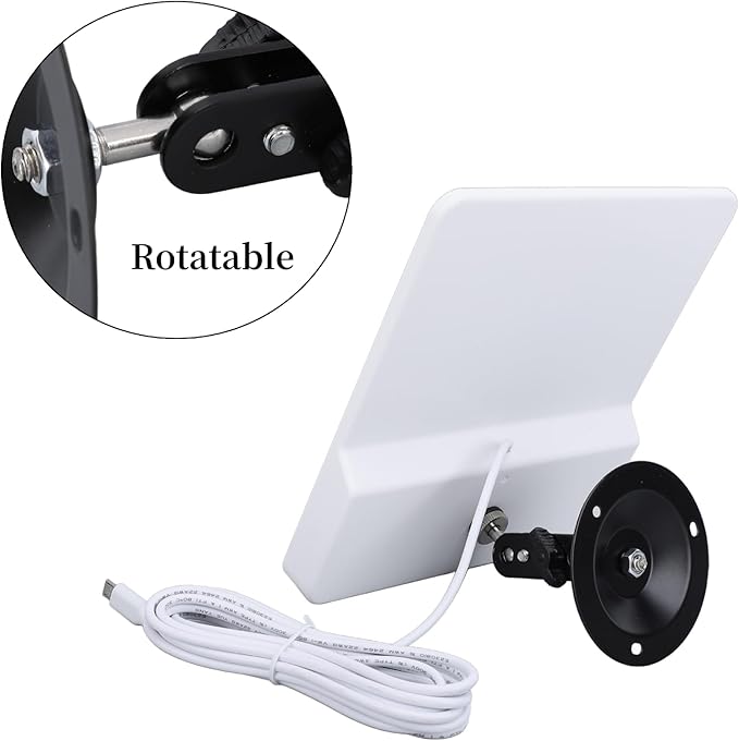 AUNMAS 20W Monocrystalline Solar Panel for Security Camera Outdoor 5V Waterproof Adjustable Wall Mount with 9.8ft Cable