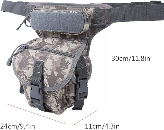 Ox Cloth Drop Leg Bag Tactical Photography Pouch with Quick Access Multifunctional Sports Leg Pack for Outdoor Activities Durable Drop Leg Bag with Adjustable Strap (ACU (in stock) One Size)