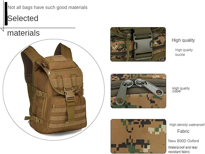36L Outdoor Tactical Backpack Military Waterproof Molle Bag Hiking Daypacks for Camping Trekking Hunting Traveling(Khaki)