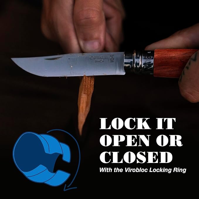 OPINEL No.06-No.09 Premium Woods Stainless Steel Folding Pocket Knife Made in France (No.06/Padouk)