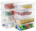6 Quart Stackable Plastic Storage Shoebox BPA-Free Nestable Container with Latching Lid to Organize Shoes See-Through Box for Home and Office Multi-Purpose Clear Bins (Transparent 8 Pack)