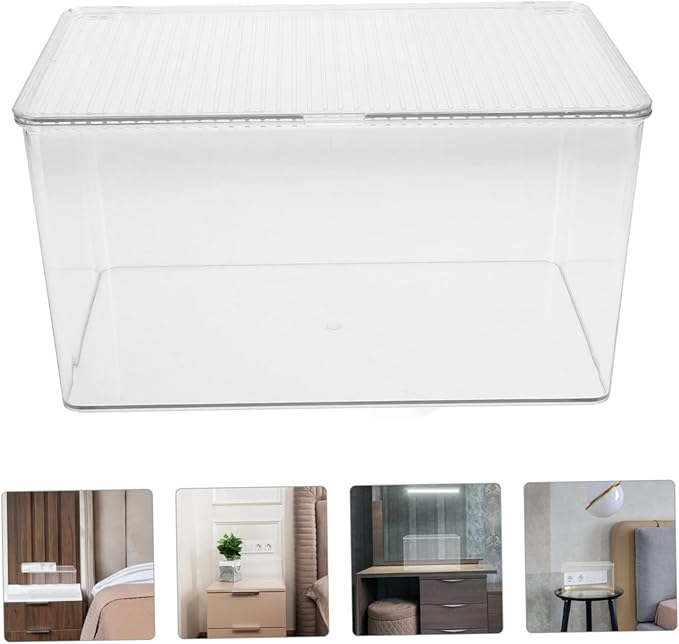 Angoily Acrylic Storage Box for Badges and Collectibles Large Capacity Organizer Lid for Display Case for Easy Access and Viewing
