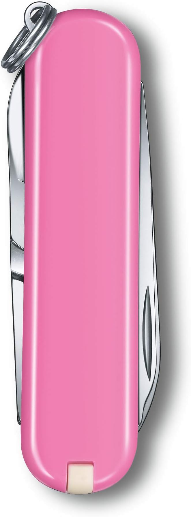 Victorinox Classic SD Swiss Army Knife Compact 7 Functions Swiss Made Pocket Knife with Small Blade Screwdriver and Key Ring - Cherry Blossom (Pink)