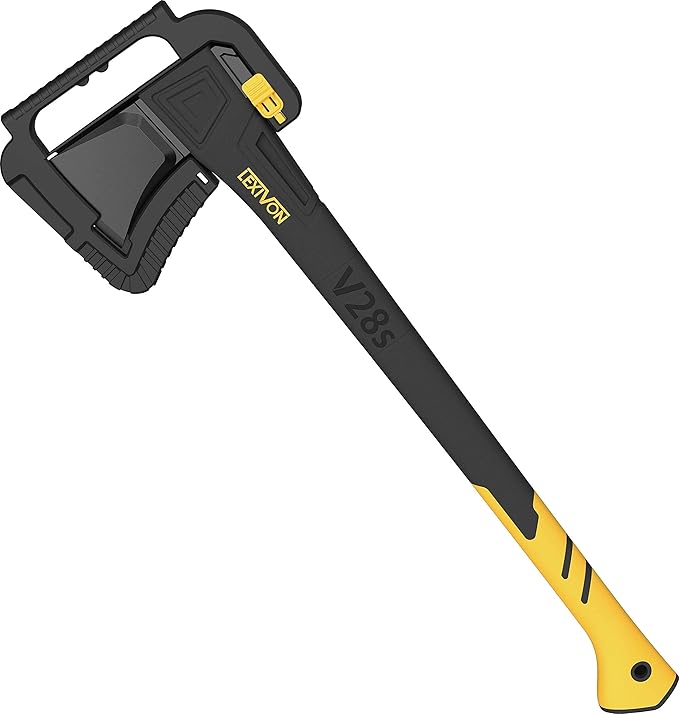 LEXIVON V28s Splitting Axe 28-Inch Lightweight Fiber-Glass Composite Handle &amp Ergonomic TPR Grip | Protective Carrying Sheath Included (LX-V28s)