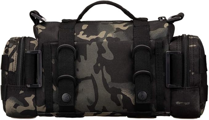 UNISTRENGH Utility 3P Military Tactical Duffle Waist Bags MOLLE Assault Shoulder Backpack Multifunction EDC Pouches Heavy Duty Fanny Packs (Black-Scorpion camouflage)