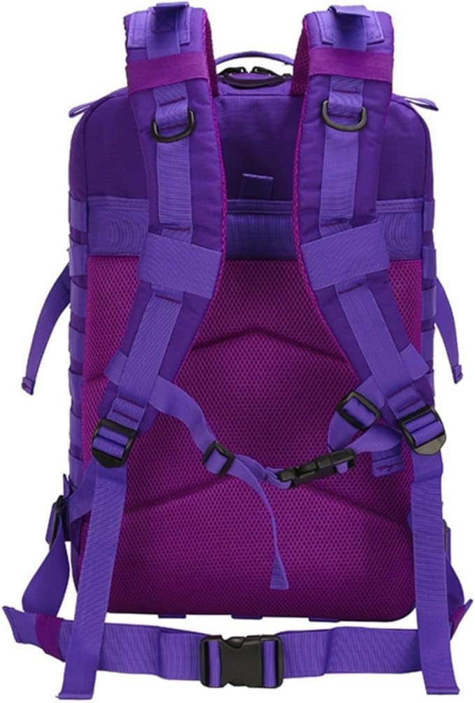 45L Military Tactical Backpack for Men &amp Women Bug Out Bag Assault pack Molle Daypack Hiking Trekking Rucksack(45L purple)