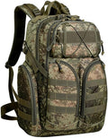 LINGYUE Tactical Camo Backpack Waterpoof Resistant Outdoor Hiking Travel Bagpack Daypack With 14 Laptop Compartment Multi-Pocket(F)