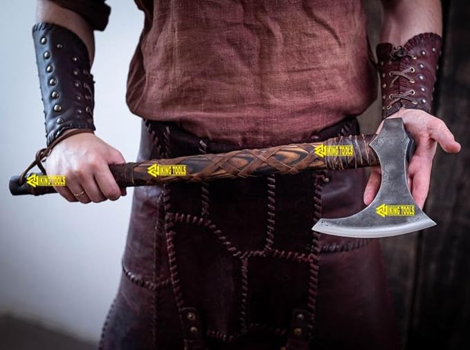 [Viking Tools]-Custom Handmade Vikings – Axe of Ragnar Lothbrok – Battle Ready Handforged Viking Axe 'Ragnar' Replica Viking Battle Axes - Bearded Norse Throwing Authentic Medieval Viking Axe