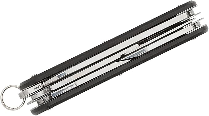 Fox Knives Vulpis FX-VP130-F4 Slipjoint Folding Knife 4-in-1 Multitool 2.17in Blade Bottle Opener Can Opener Flat Head Screwdriver Scissors - Compact Versatile Minimalist Pocket Knife (Black)