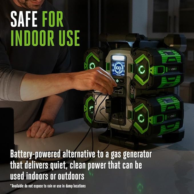 EGO POWER+ Portable Power Station 1400W Battery Powered Inverter Generator for Home and Outdoor Includes (2) 56V 6.0Ah Batteries and Charger - PST1405-2