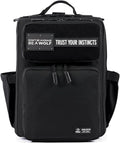 WOLFpak 15L Slim Tactical Gym Backpack - Durable 1000D Waterproof Oxford Material | Minimalist Daypack w/Laptop Pocket &amp Dual Cup Holders | Great for Travel &amp Everday Carry | (Alpha Black)