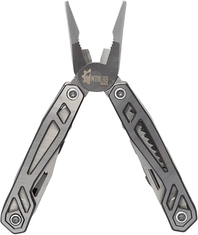 Mountain Lab Trailhead Multi-Tool 15-in-1 Stainless Steel Multitool Locking Lightweight Easy Use Pliers Nylon Carry Case for Gifts Men Outdoor Survival Hiking Camping