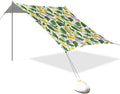 xigua Wildflowers Beach Tent Sun Shelter with Carrying Bag - Silver Coated Oxford Fabric Beach Canopy for Beach Camping Fishing - Includes Windproof Ropes Sandbags &amp Stakes