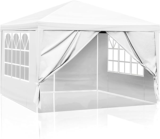 Outdoor Gazebo Canopy Wedding Party Tent Camping Shelter Commercial Instant Shelter Waterproof Tent with Removable Side Walls (10'x10' Four Sides)