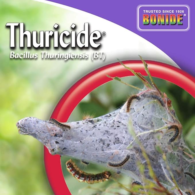 Bonide Thuricide BT Concentrate 8 oz Ready-to-Mix Solution for Caterpillar Moth and Worm Control in Lawn and Garden