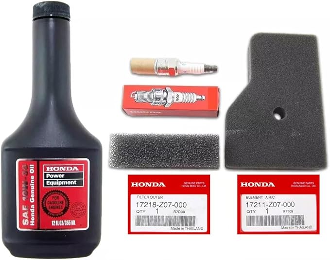 Honda EU2000i / EU2200i / EB2000I Generator Tune-Up Kit - Includes 17211-Z07-000 Air Filter 17218-Z07-000 Outer filter 98056-55777 Spark Plug and 08213-10W30 12oz Bottle of 10W-30 Oil