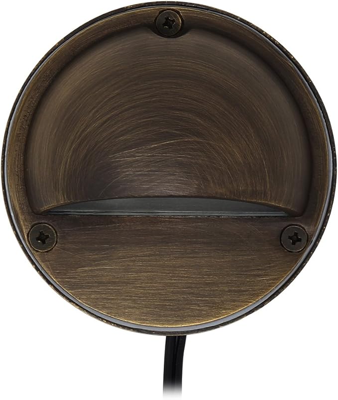 Lightkiwi P8015 Half Moon Deck Light for Low Voltage Landscape Lighting Brass (Light Bulb Not Included)