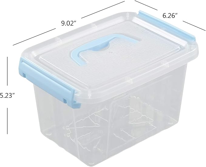 3 Quart Plastic Storage Bins Pack of 6 Small Boxes with Lids