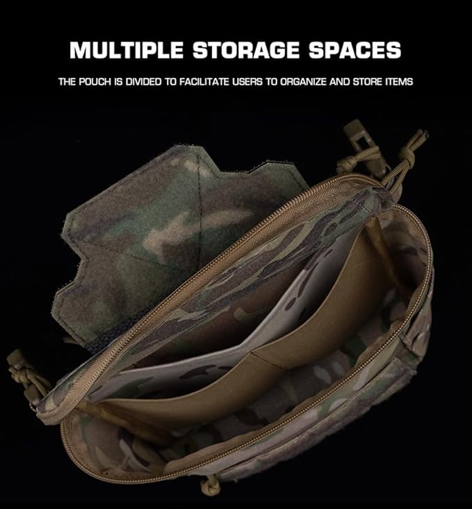 Molle PC Drop Pouch Bag for Vest Chest Rig Plate Carrier Convenient Buckle Rich Space 3 Ways of Use Waist Bag with Sling