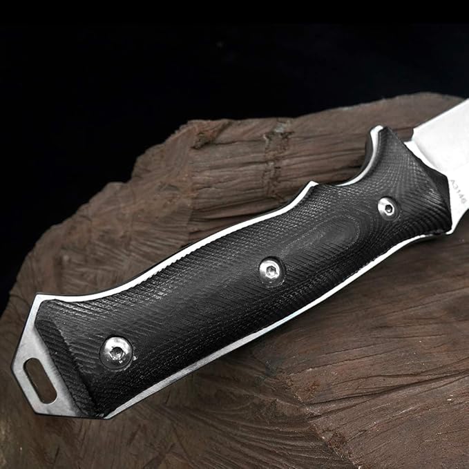 12 Fixed Blade Knife with Leather Sheath G10 Tactical Hunting Knives