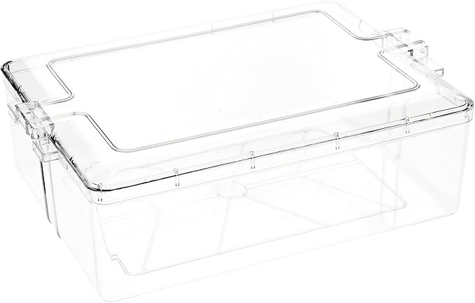 Pioneer Plastics 295C Clear Rectangular Plastic Container 12.3125 W x 9.0625 D x 4 H