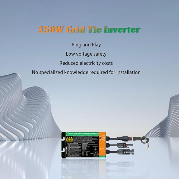 Y&ampH 350W Grid Tie Micro Inverter MPPT Solar Input Voc34-46V AC90-140V Output for 24V 36V Solar Panel