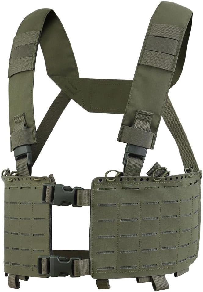 WoSporT Tactical Chest Pack with Walkie Talkie Carry Radio with 9MM/5.56 Mag Pouch with PRC152 radio