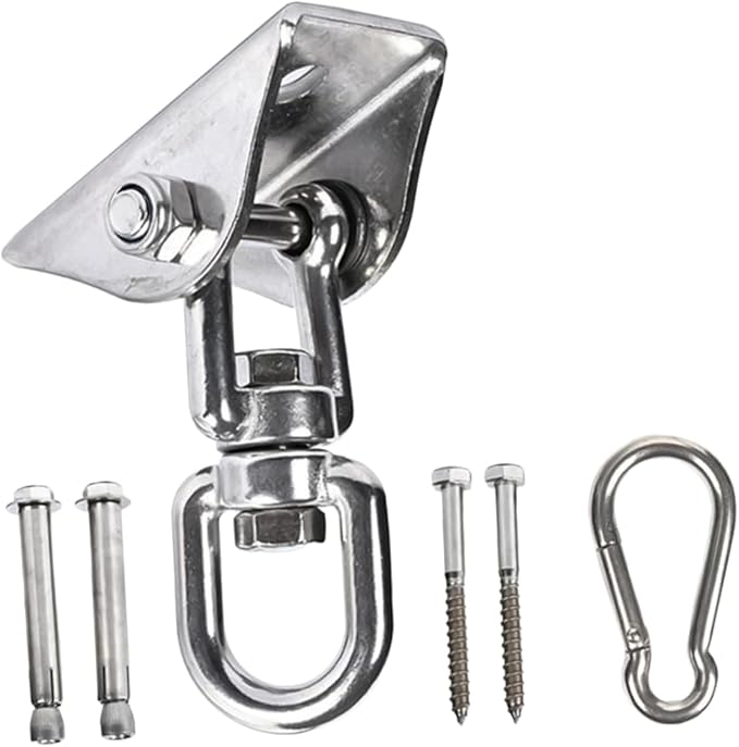 BESPORTBLE Swing Fixed Hook Stainless Steel Ceiling and Wall Mounting Swing Chair Hook Rotating Fixing Wear-Resistant Seal