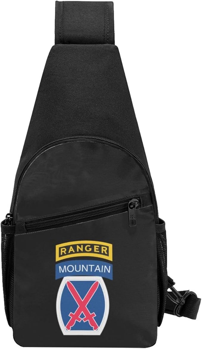 10th Mountain Division with Ranger Chest Pack Leisure Shoulder Crossbody Chest Bag
