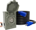 50AMP 25Feet Generator Cord with Pre-drilled Power Inlet Box 50 Amp 4 Prong 125V/250V NEMA 14-50P Male to SS2-50R STW 6/3+8/1 AWG Twist Locking with Inlet Box for Generator to House UL&ampETL Lis