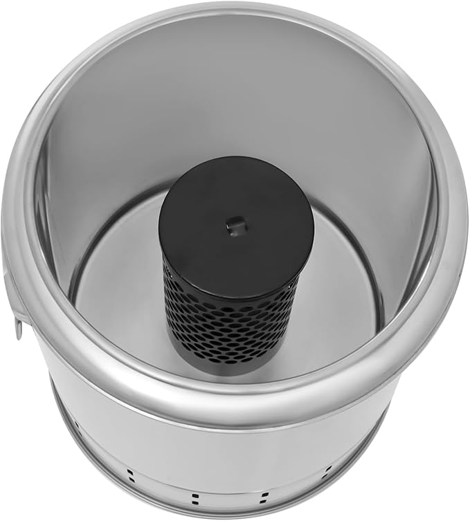 Portable Smokeless Barbecue Charcoal Barrel GrillStainless Steel Surround Charcoal Kebab Grill with 20 Skewers And Bbq 2-In-1 Design for PicnicsCampingTraveling Parties BeachesGardens and More