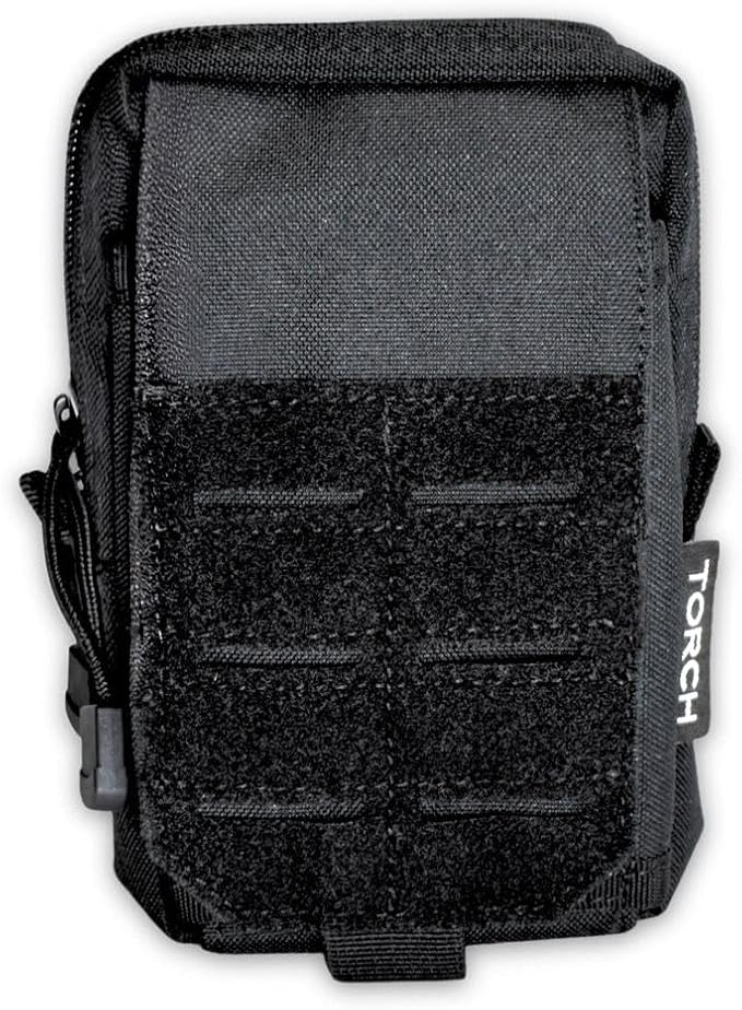 Torch Molle Admin Pouch EDC Waist Pack Phone Holder Tactical Tool Holster Gadget Organizer Utility Pocket (Black)