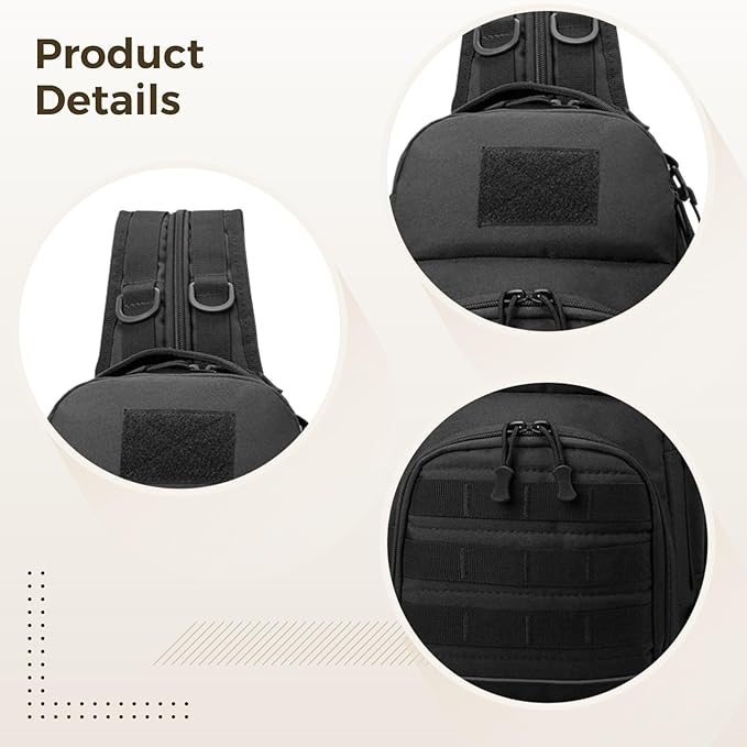 Men’S Tactical Sling Bag Concealed Carry Backpack Oxford Fabric Weather-Proof Perfect For Travel And Outdoor Adventures