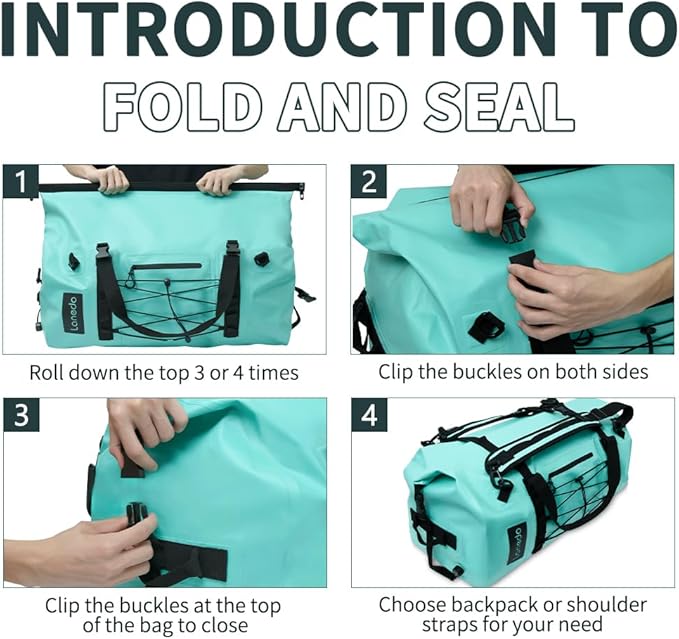 80L Dry Bag Large Waterproof Bag Roll-Top Heavy Duty Fishing Duffel Bag with Durable Straps &amp Handles for Kayaking Paddle boarding Boating Rafting Fishing