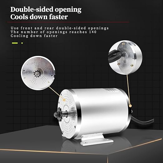 48V Go Kart Motor Assembly 1000W Electric Brushless DC Motor System 3500RPM with 30A BLDC Control Unit Handlebar Twist Grip Control (48V1000W Set with Mounting Bracket)