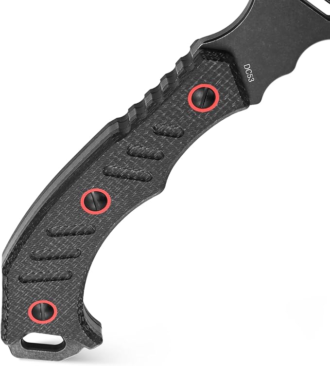 C1391 Camping Axe Camping HatchetDC53 Steel Blade with Micarta Handle Survival Hatchets Bushcraft Axe with Kydex Sheaths for Camping Hiking and Chopping Wood(Black)